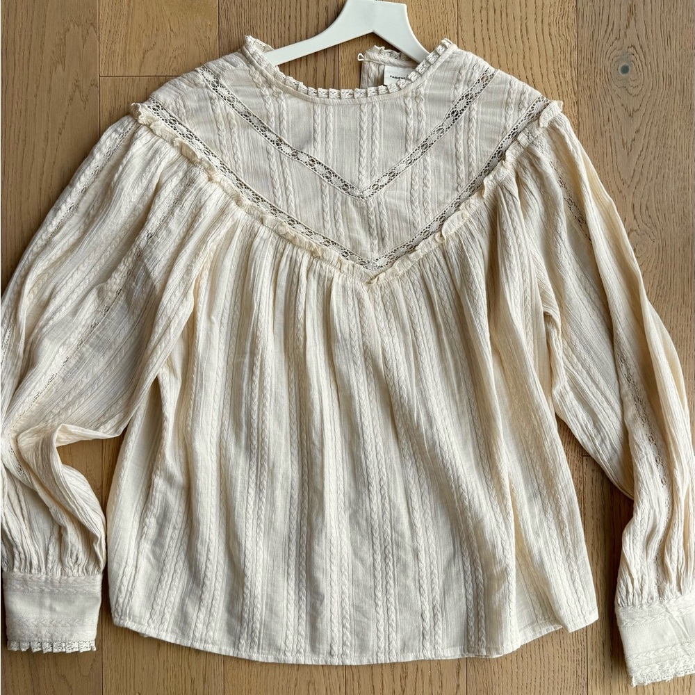 Fabienne Chapot Boho Cream Blouse with Lace Details